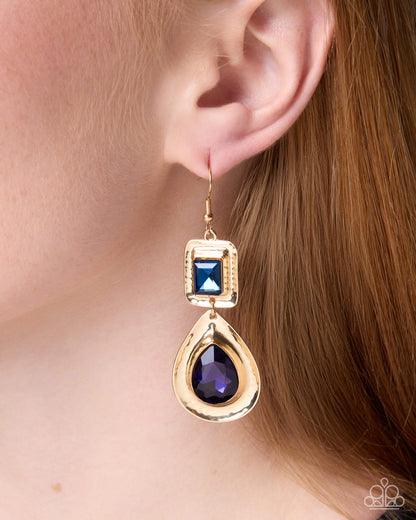 Fashionable Fantasy colorful teardrop gem earrings detail