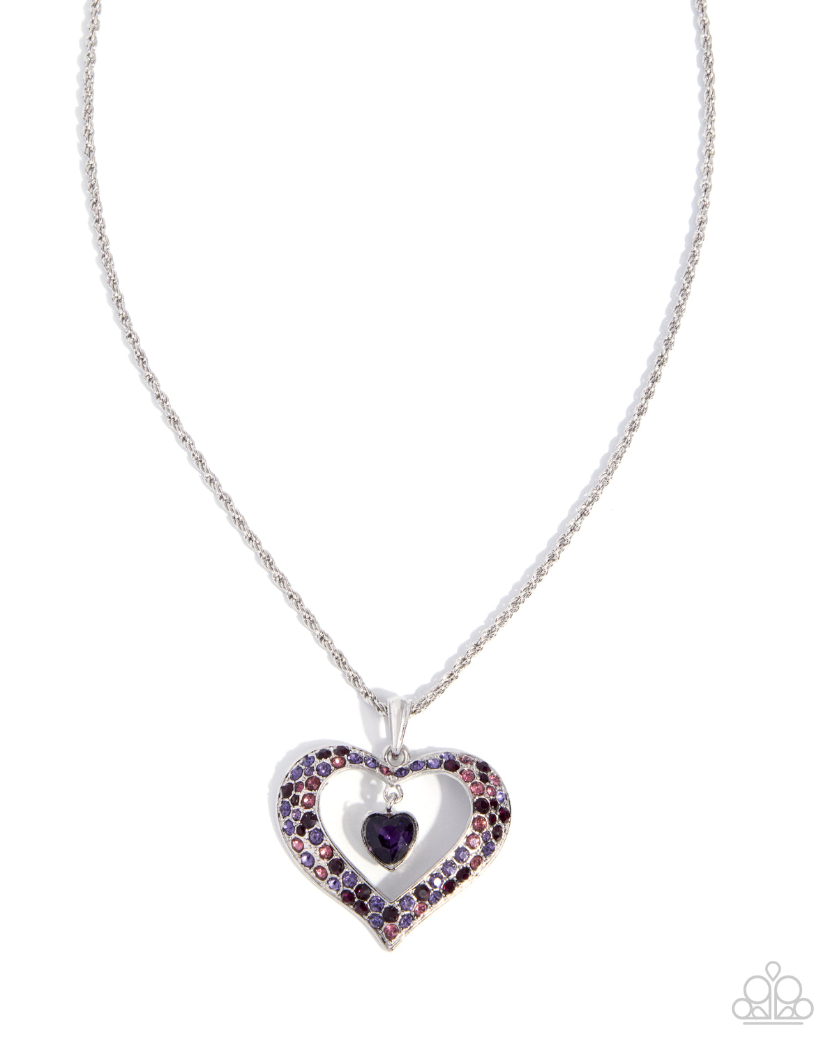 Cupid Connection purple heart necklace by Paparazzi Accessories