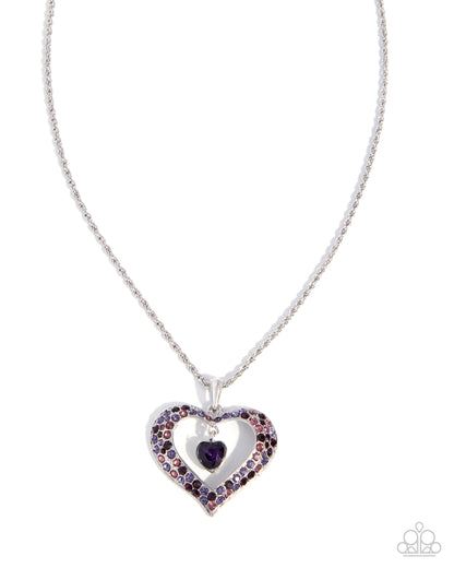Cupid Connection purple heart necklace by Paparazzi Accessories