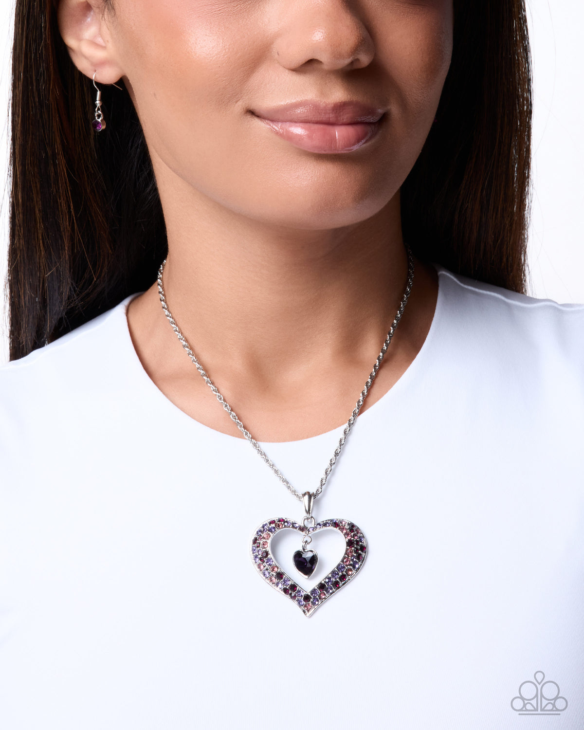 Cupid Connection purple necklace alternate view