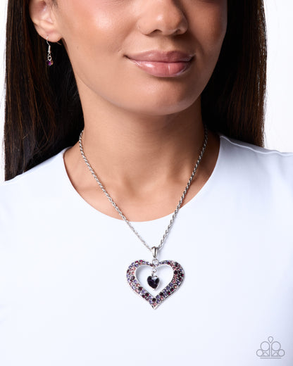 Cupid Connection purple necklace alternate view