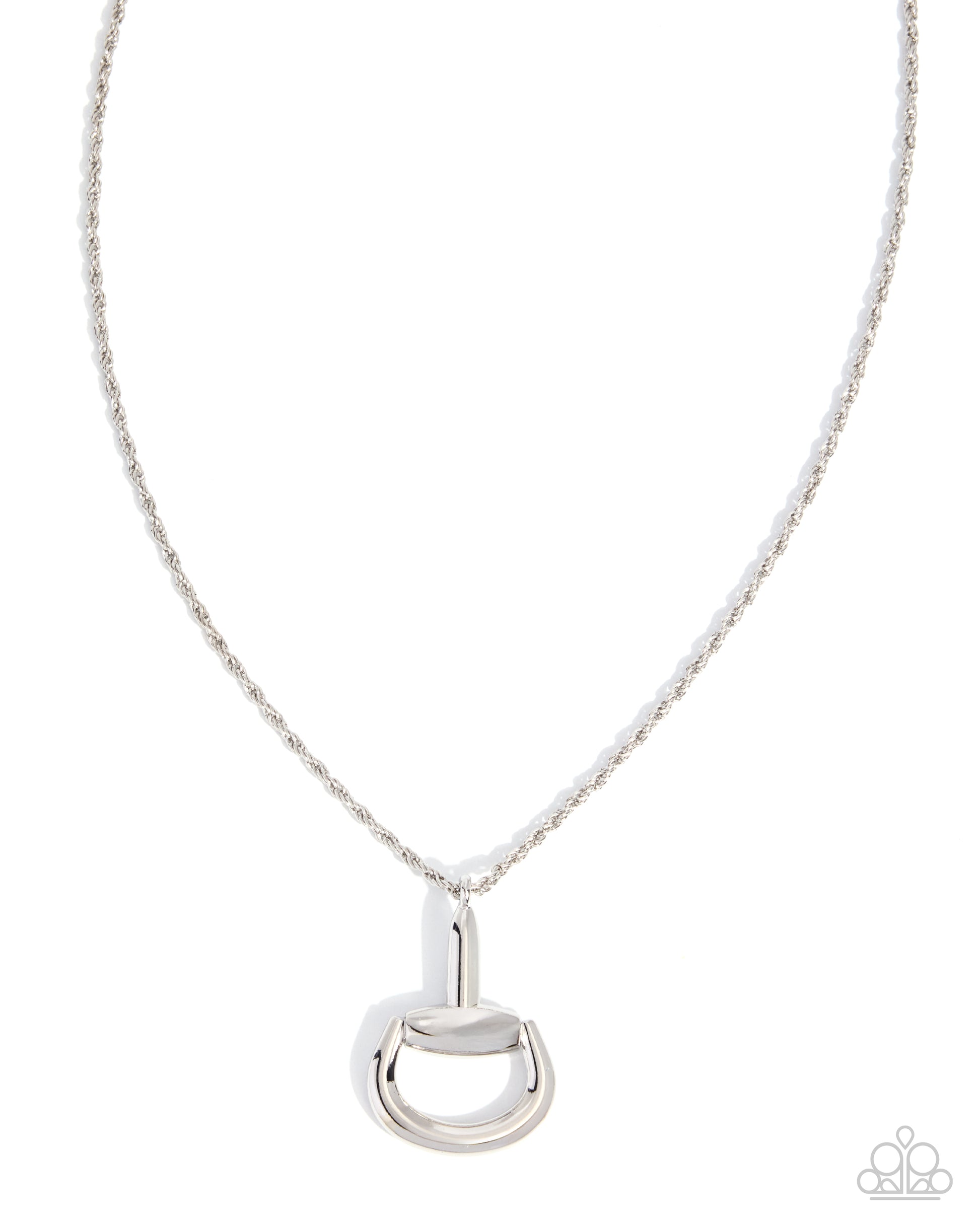Stirrup Season necklace with matching silver earrings
