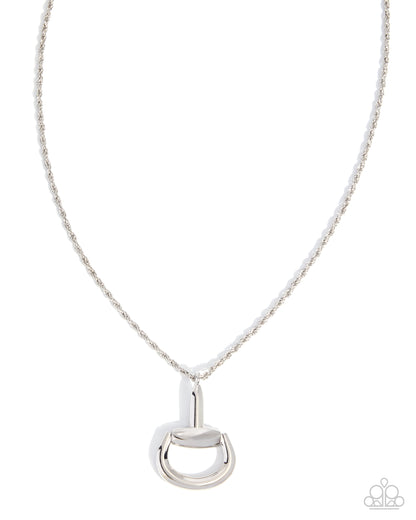 Stirrup Season necklace with matching silver earrings