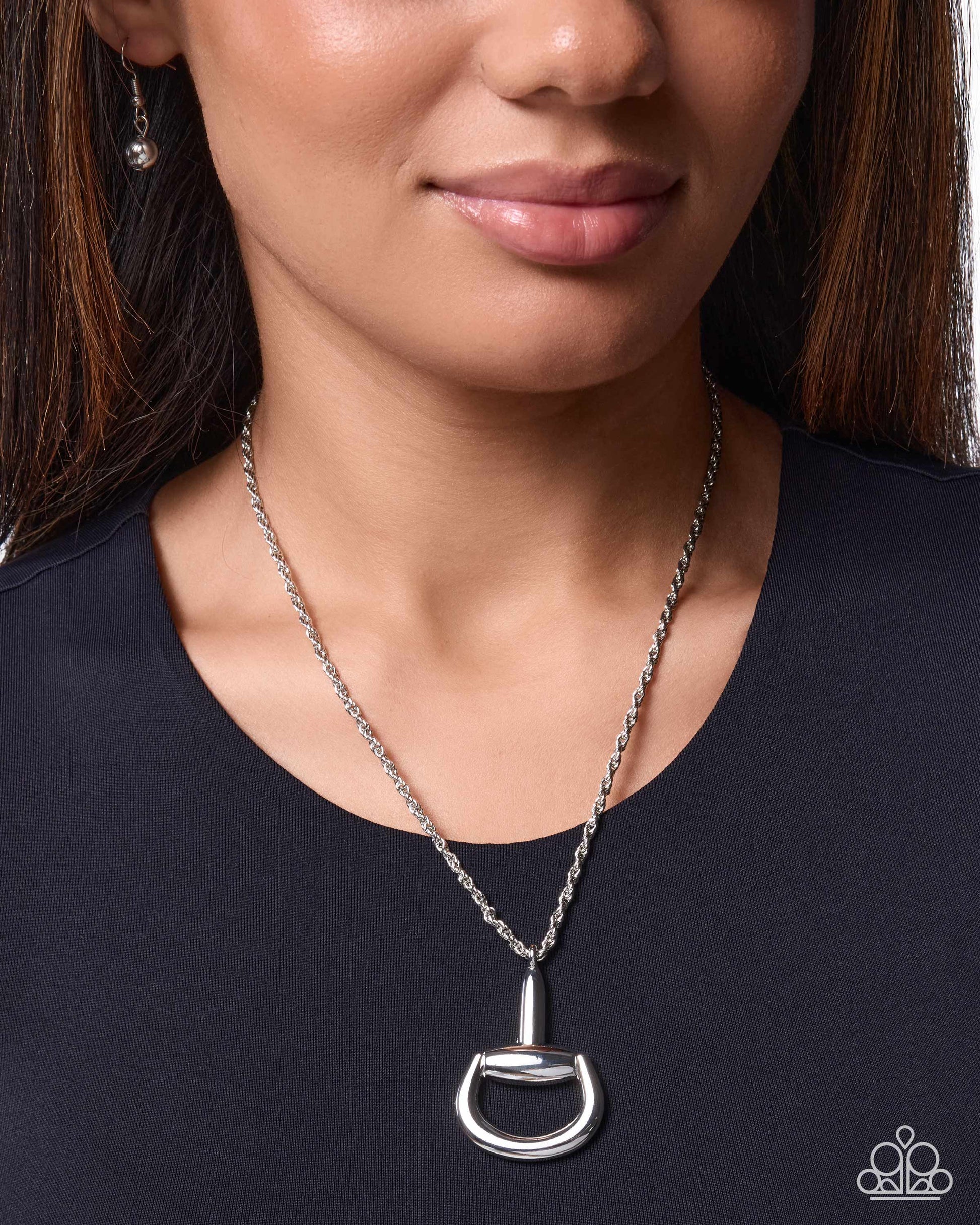 Stirrup Season silver stirrup pendant necklace