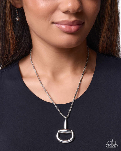 Stirrup Season silver stirrup pendant necklace