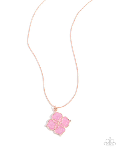 Sunset Shore pink necklace and earring set by Paparazzi Accessories