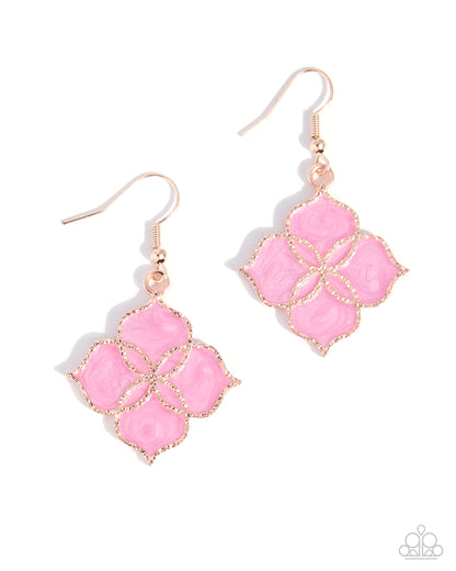 Sunset Shore pink necklace and earring set by Paparazzi Accessories