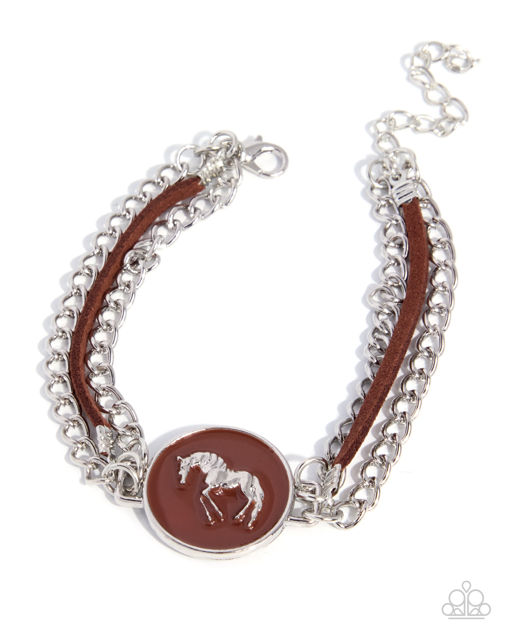 Western Roundup brown and silver stallion bracelet | Jewelry by Bretta