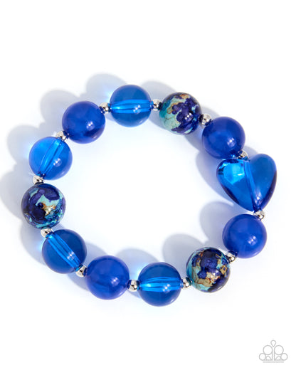 STONY Ovation blue beaded stretch bracelet by Paparazzi Accessories