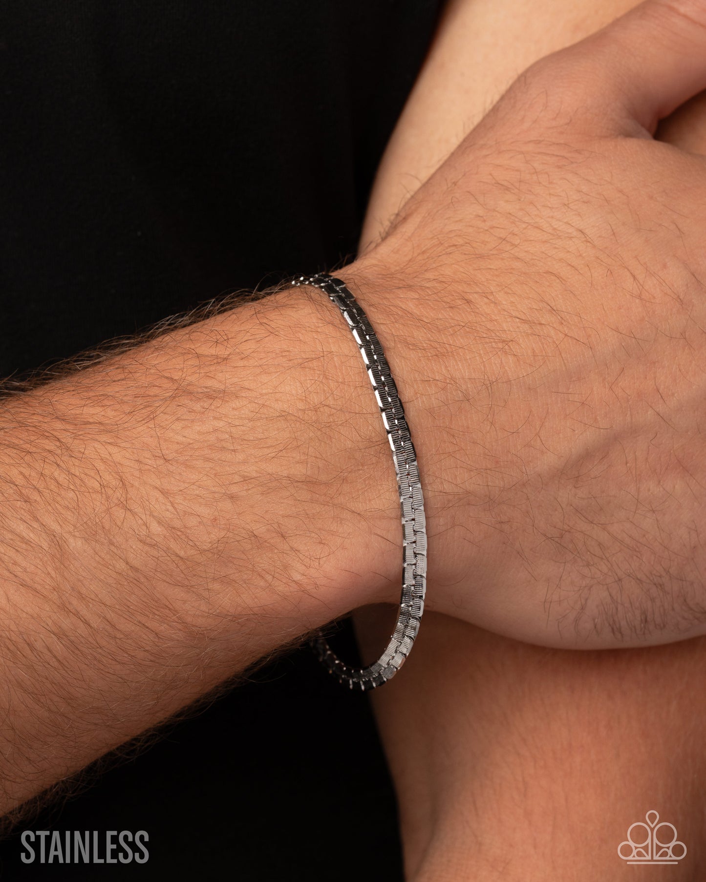 Silver layered chain bracelet with adjustable clasp, Conventional Courtesy | Jewelry by Bretta