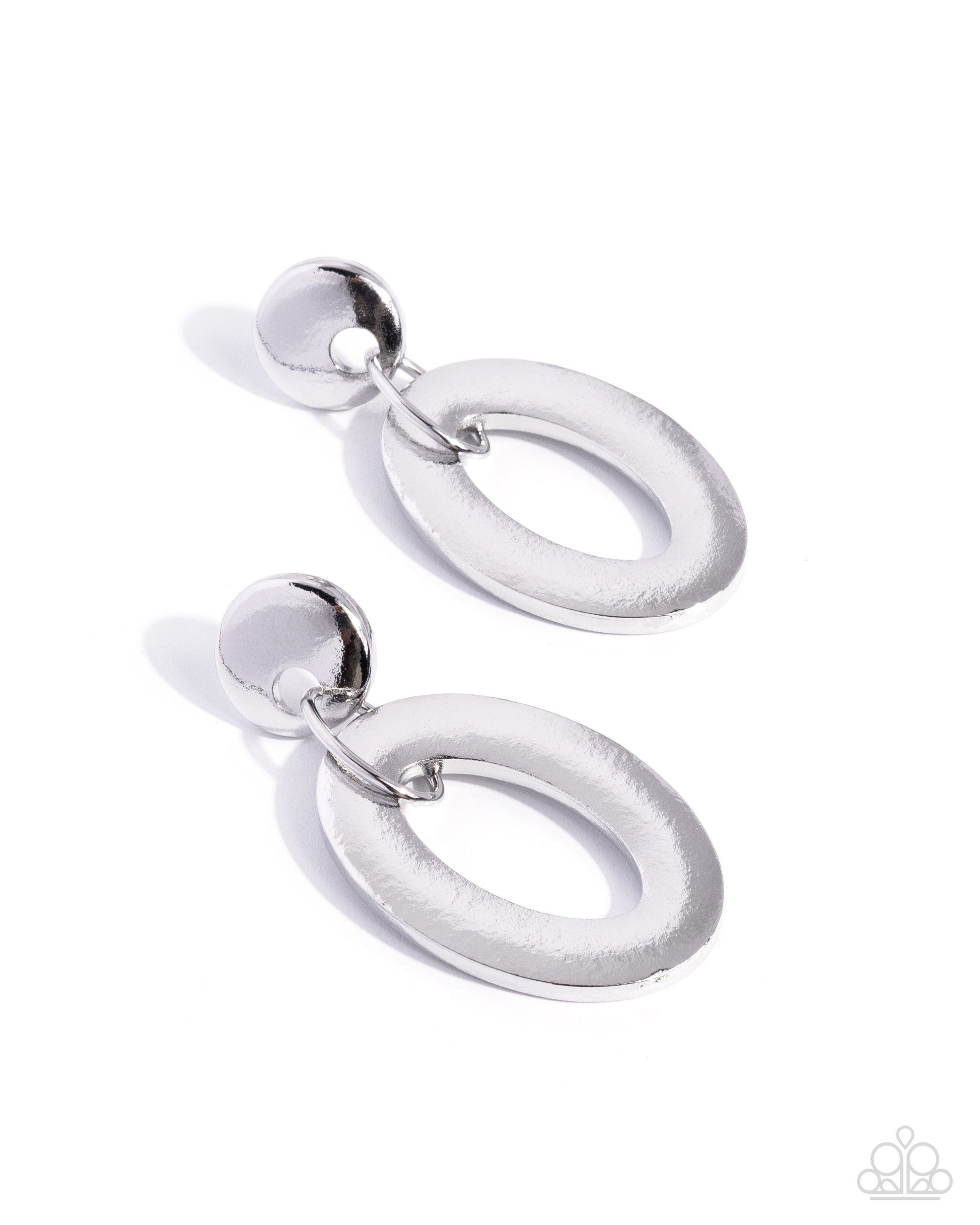 Paparazzi Comfortable Construction Silver earrings - product image 1