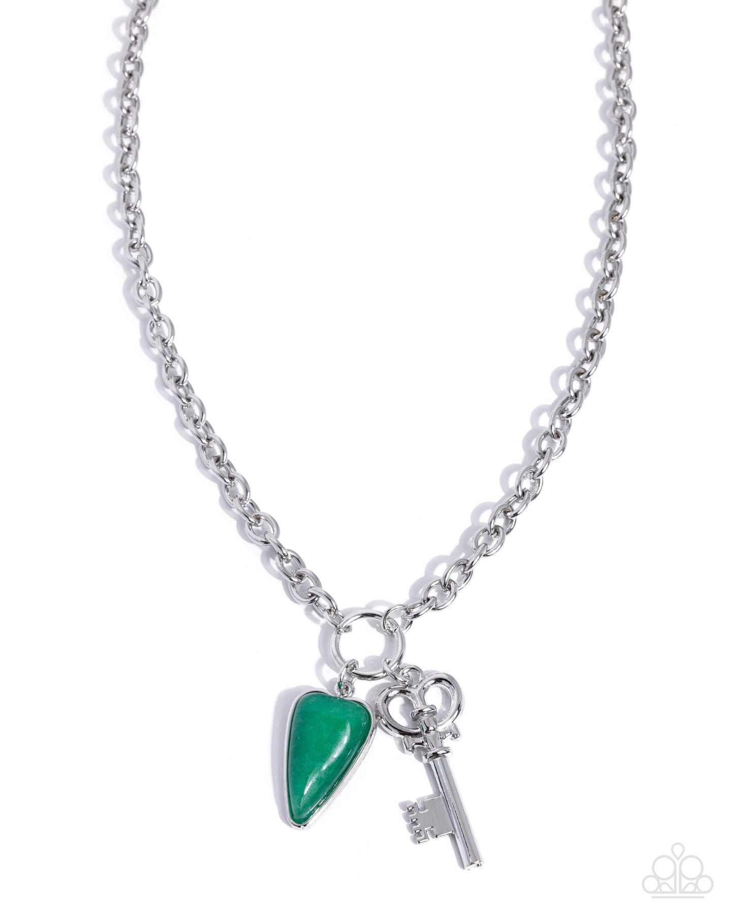 Honest Heritage Green Jade Key Necklace by Jewelry by Bretta - front view