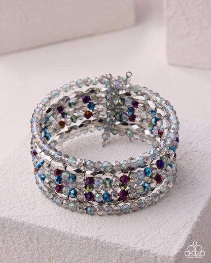 Crafted Charm Multi layered beaded cuff bracelet with textured silver accents – Jewelry by Bretta