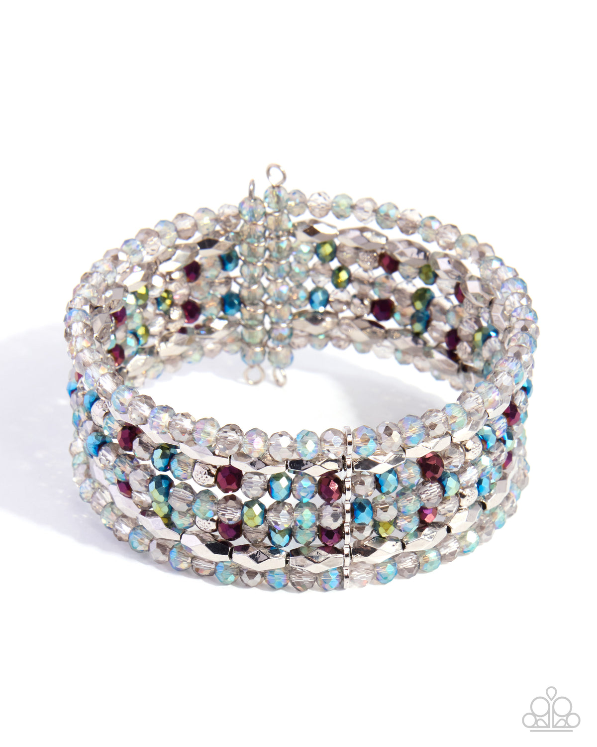 Crafted Charm Multi faceted bead and silver accent bracelet – Jewelry by Bretta