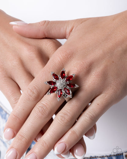 Visceral Whimsy Red Floral Ring | Jewelry by Bretta