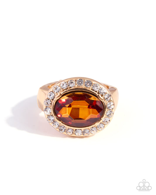 Pampered Prom Brown Topaz Gem Gold Stretch Ring | Jewelry by Bretta