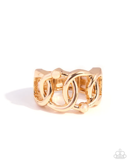 Stubborn Sashay gold stretch ring by Paparazzi Accessories