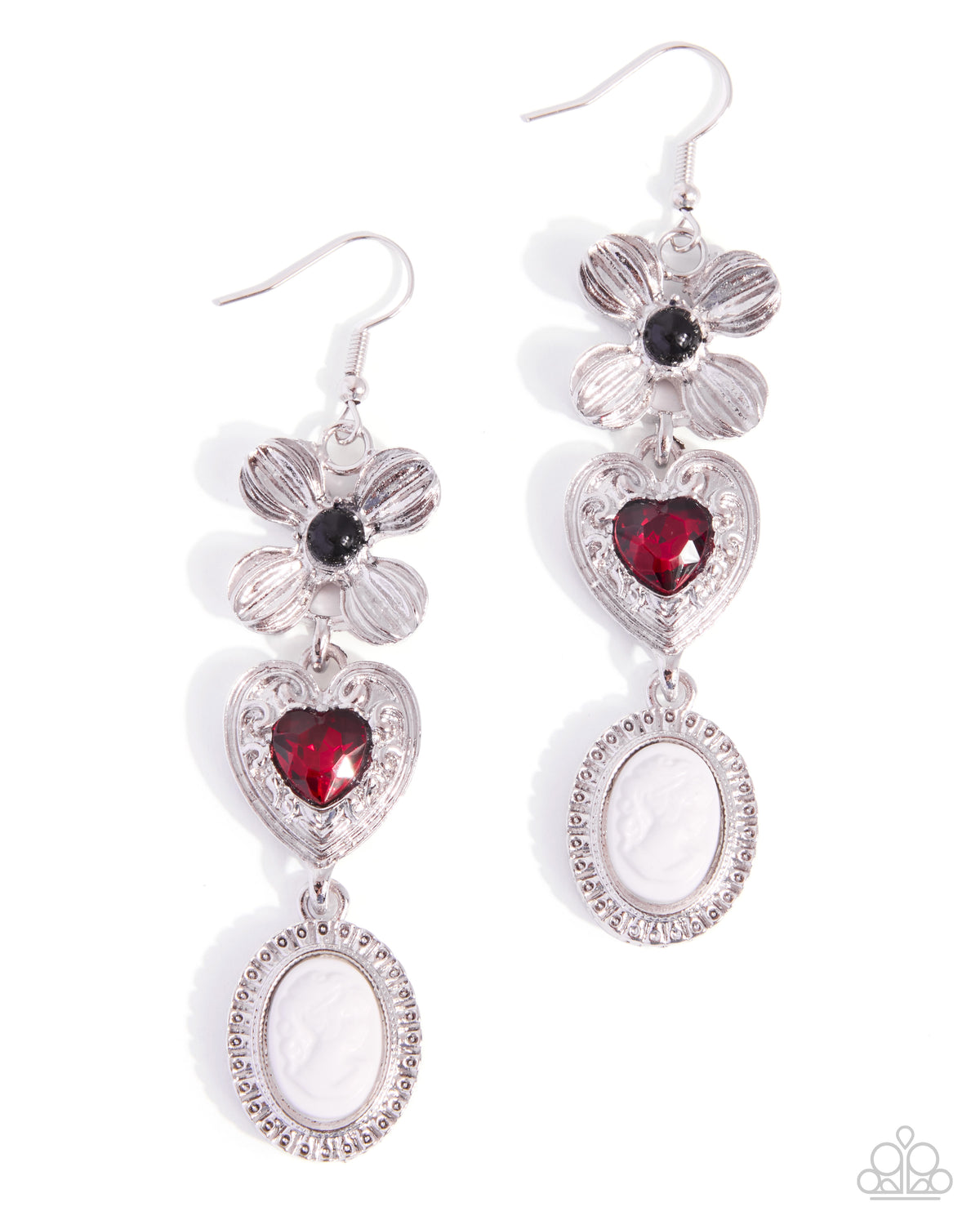Crafted Cameo - Multi Cameo Dangle Earrings by Paparazzi Accessories at Jewelry by Bretta