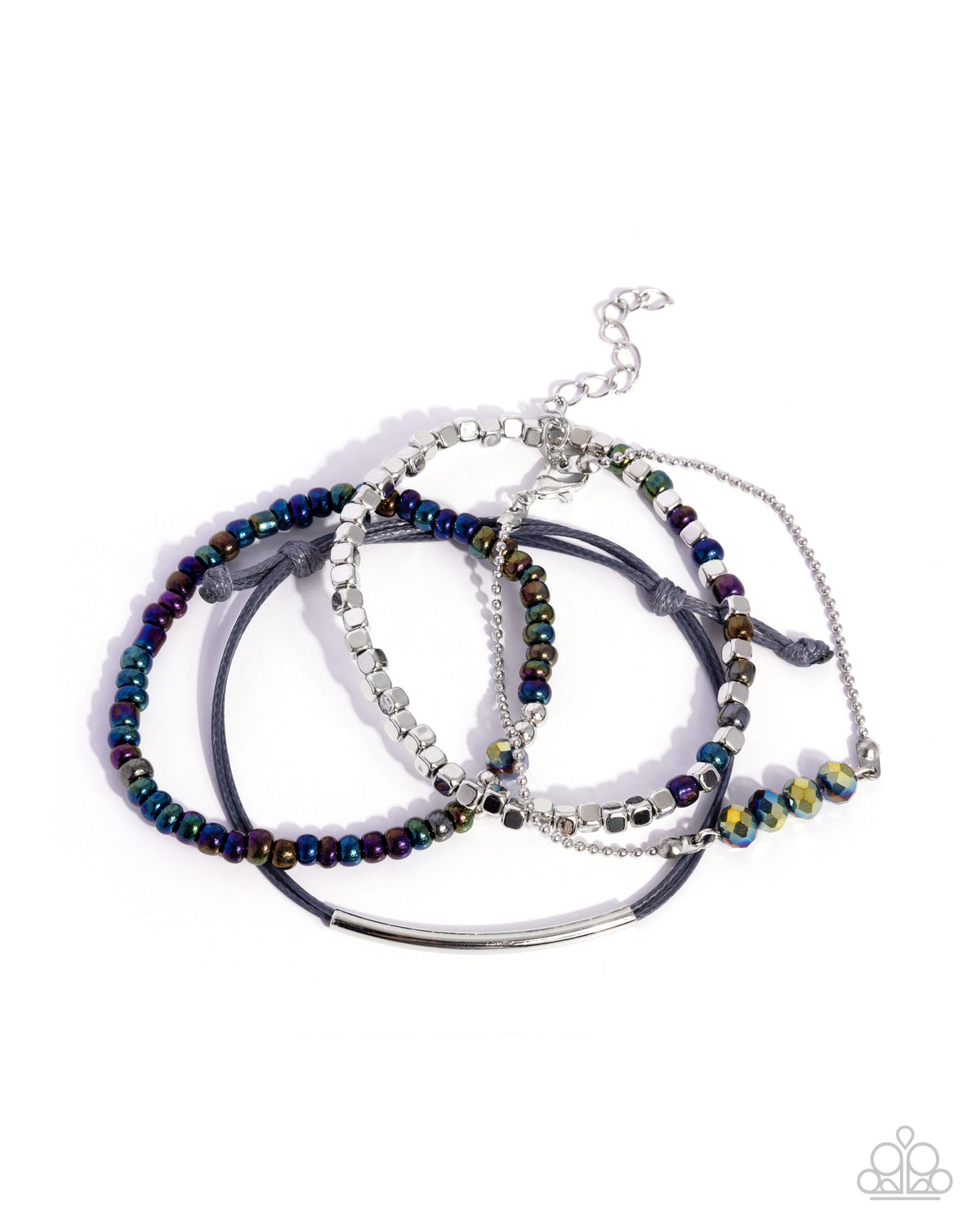 Calibrated Color blue four-piece bracelet set front view