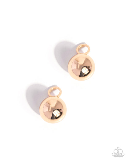 Round Reveal gold sphere hoop charm