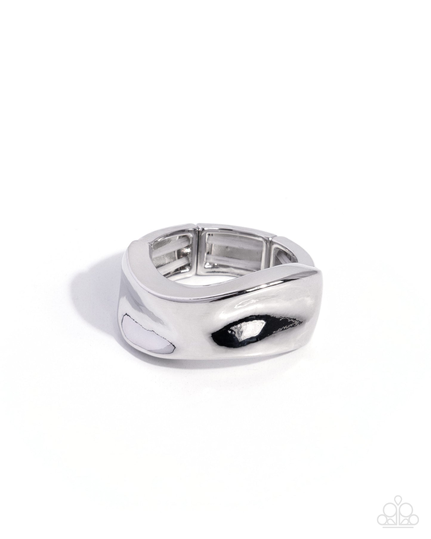 Adorably Abstruse Silver Hammered Wave Ring by Jewelry by Bretta - front view