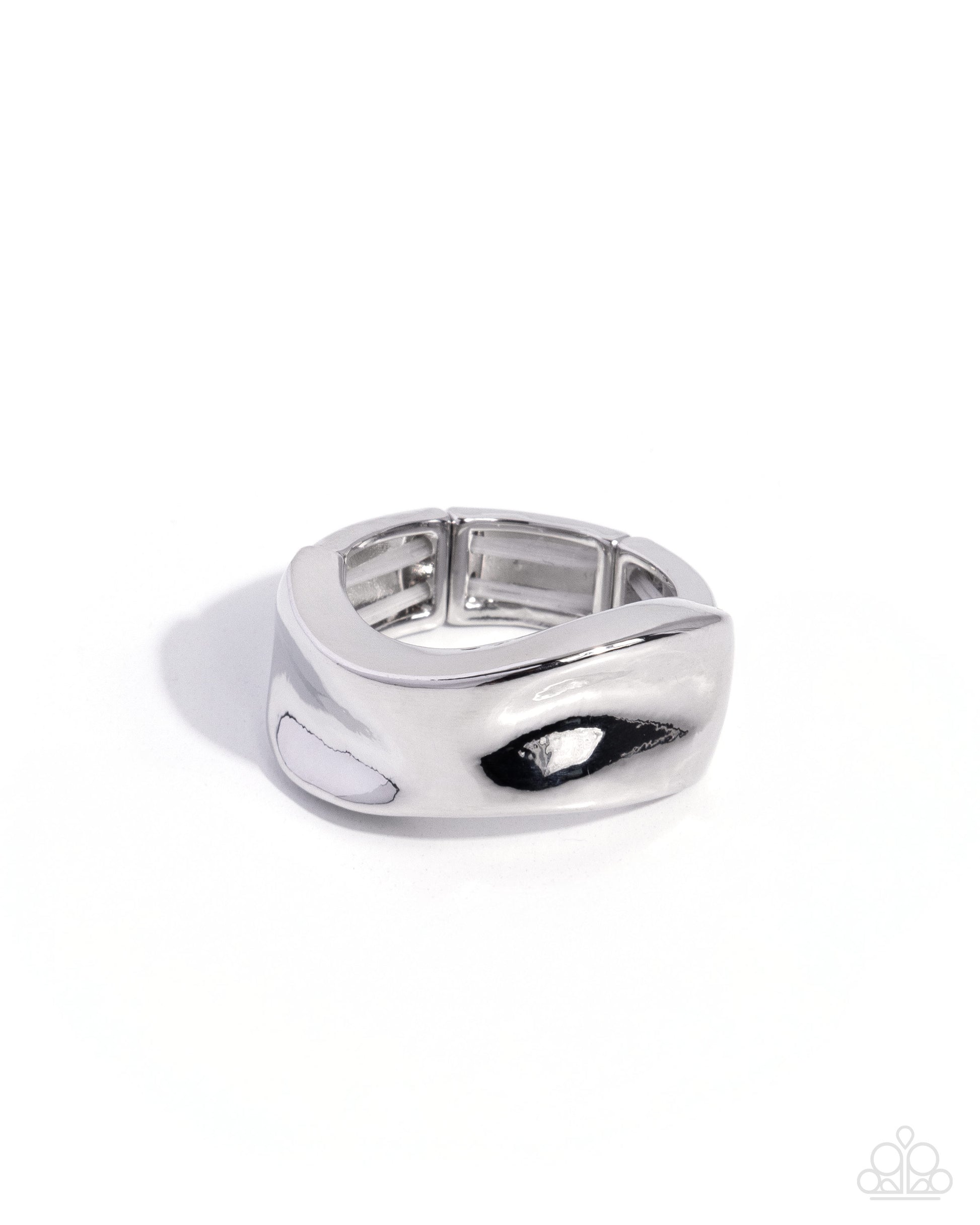 Adorably Abstruse Silver Hammered Wave Ring by Jewelry by Bretta - front view
