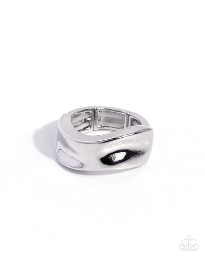 Adorably Abstruse Silver Hammered Wave Ring by Jewelry by Bretta - front view