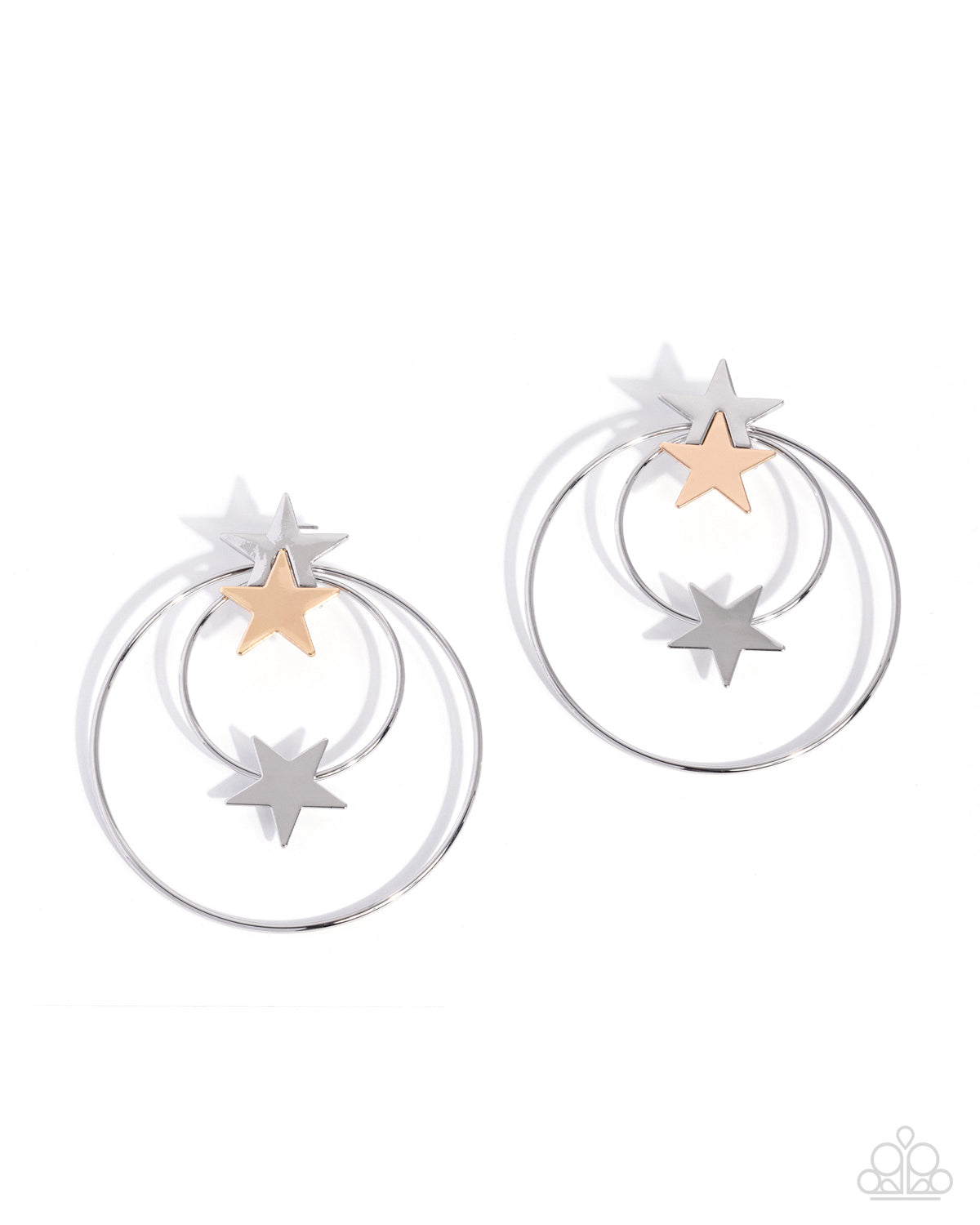 Superstar Sashay silver and gold star post earrings