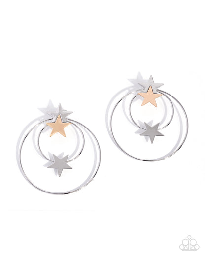 Superstar Sashay silver and gold star post earrings