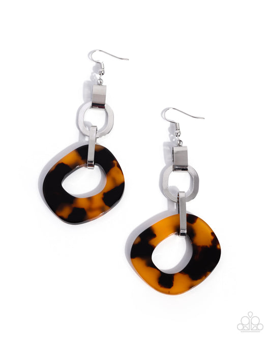 Tortoiseshell Tapestry - Brown Earrings by Paparazzi Accessories - Jewelry by Bretta - photo 1