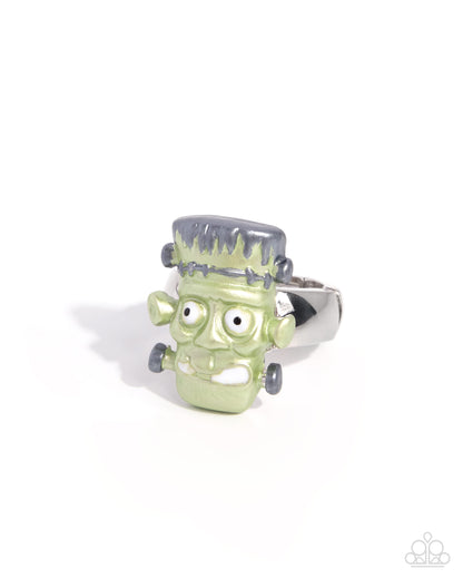 Paparazzi Frankenstein Fashion Green ring - product image 1