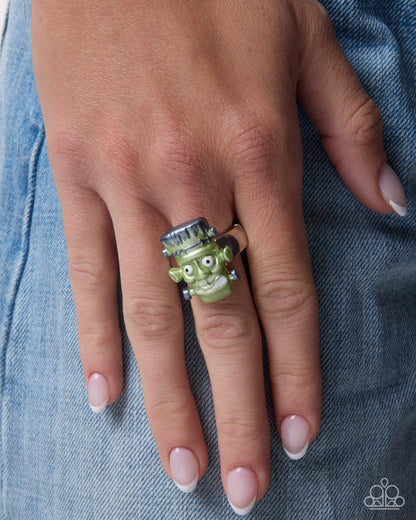 Paparazzi Frankenstein Fashion Green ring - product image 2