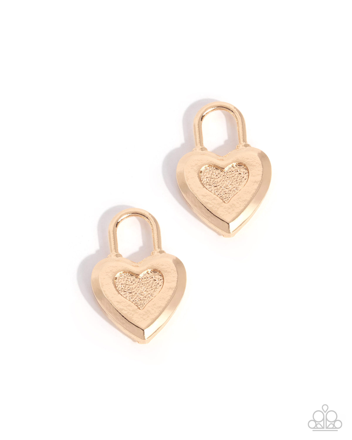 Loveable Locket - Gold Heart Earring Charms by Paparazzi Accessories at Jewelry by Bretta