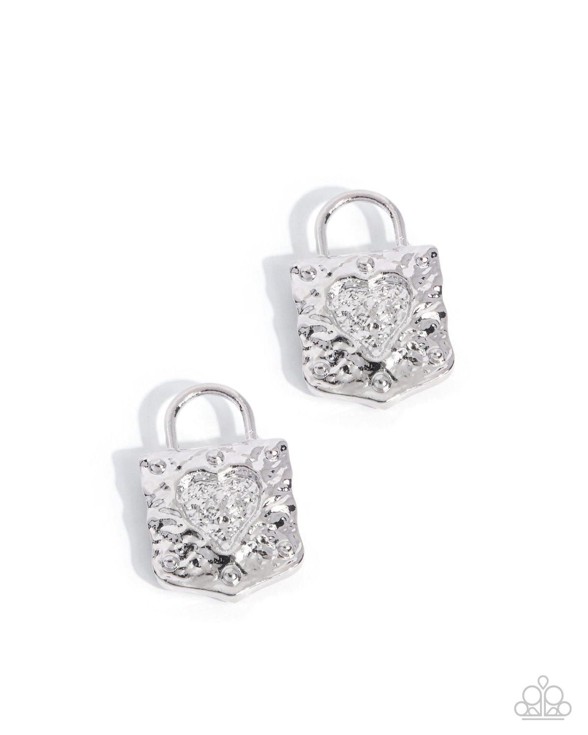 Locket Lineup silver padlock earring charms front view