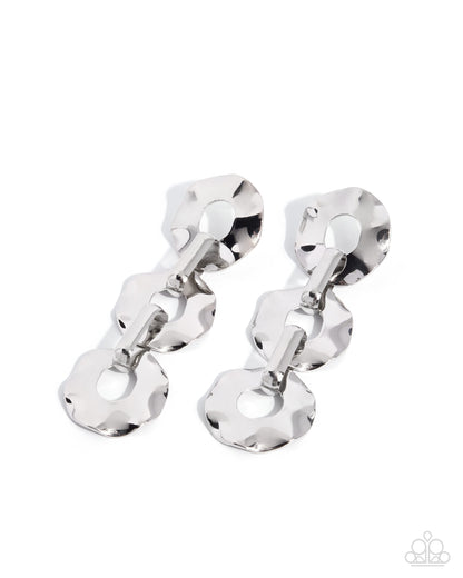 Poised Premiere hammered silver statement earrings