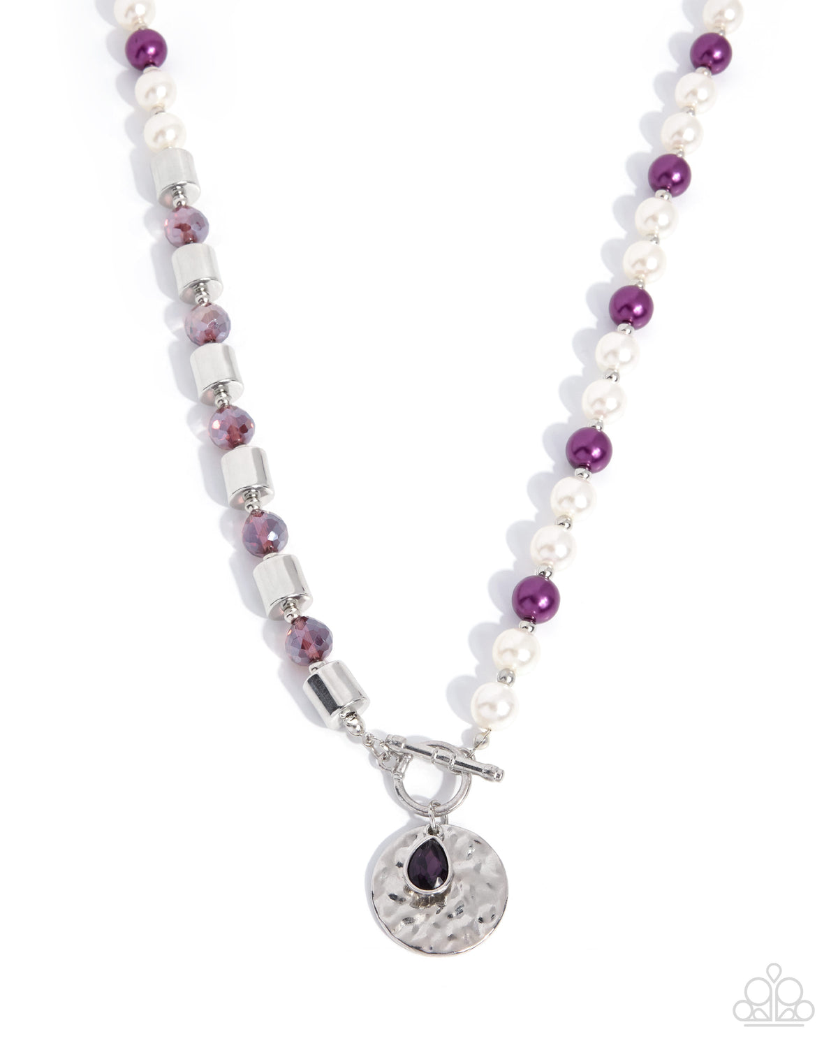 Dramatic Disbelief Purple Pearl Statement Necklace - Paparazzi Accessories at Jewelry by Bretta