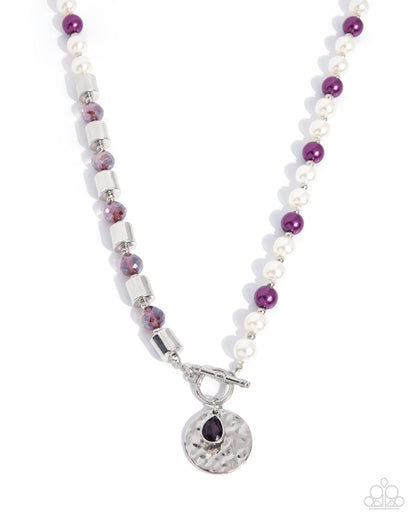 Dramatic Disbelief Purple Pearl Statement Necklace - Paparazzi Accessories at Jewelry by Bretta