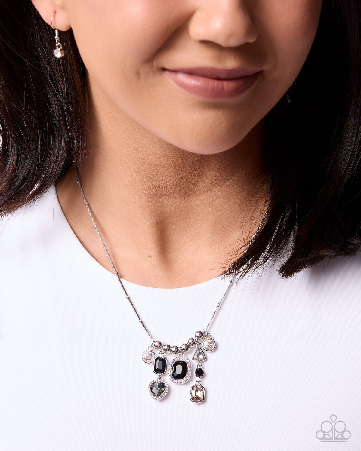 Charming Cadenza Black Smoky Gem Necklace by Paparazzi Accessories