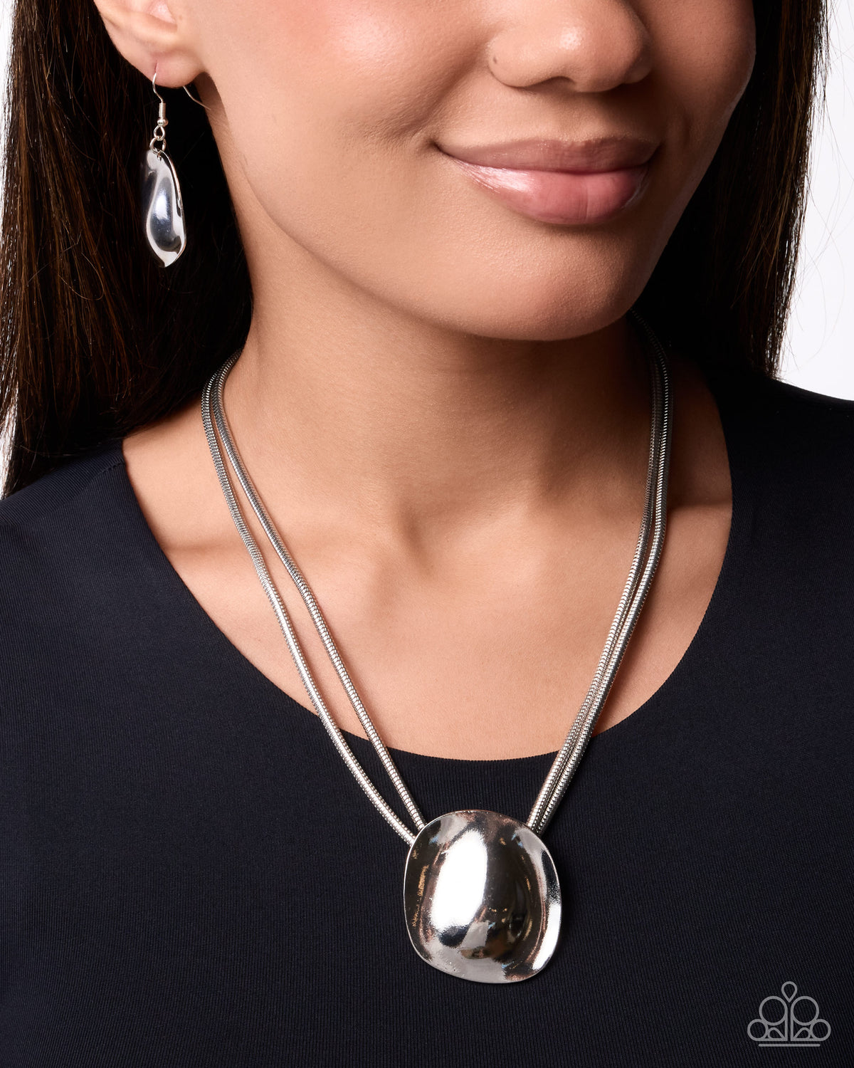 Longitudinal Legacy layered silver snake chain necklace alternate view