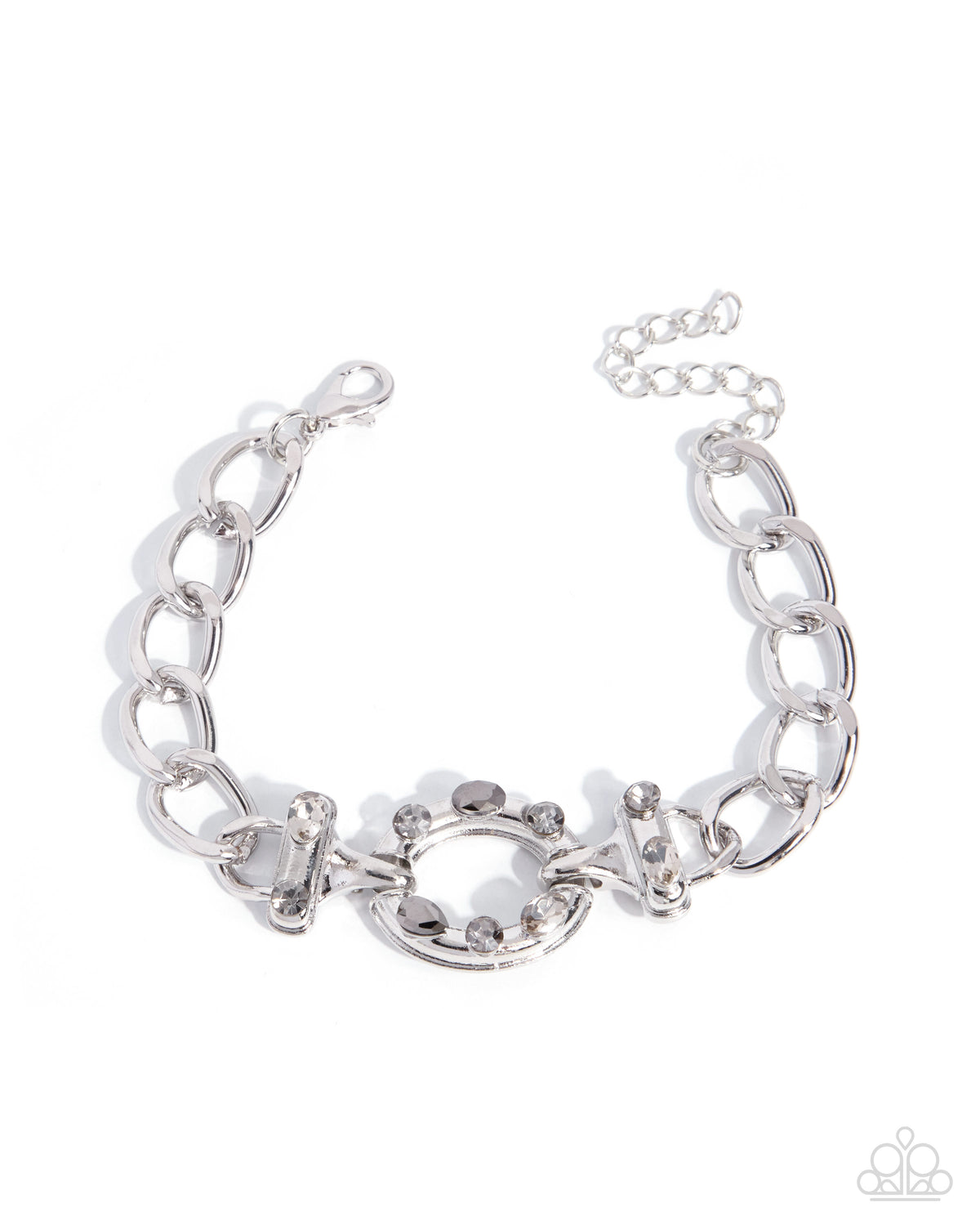 Shimmery Start Silver Rhinestone Link Bracelet by Paparazzi Accessories at Jewelry by Bretta - product photo 1