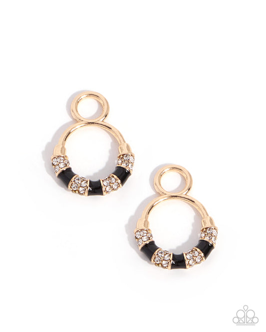 Blissful Bling Black and Gold Earring Charms - Paparazzi Accessories at Jewelry by Bretta