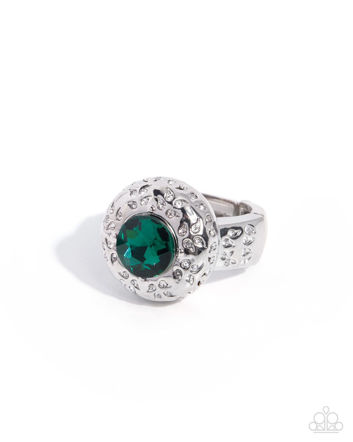 Grandiose Gallery Green Gem Stretch Ring by Paparazzi Accessories