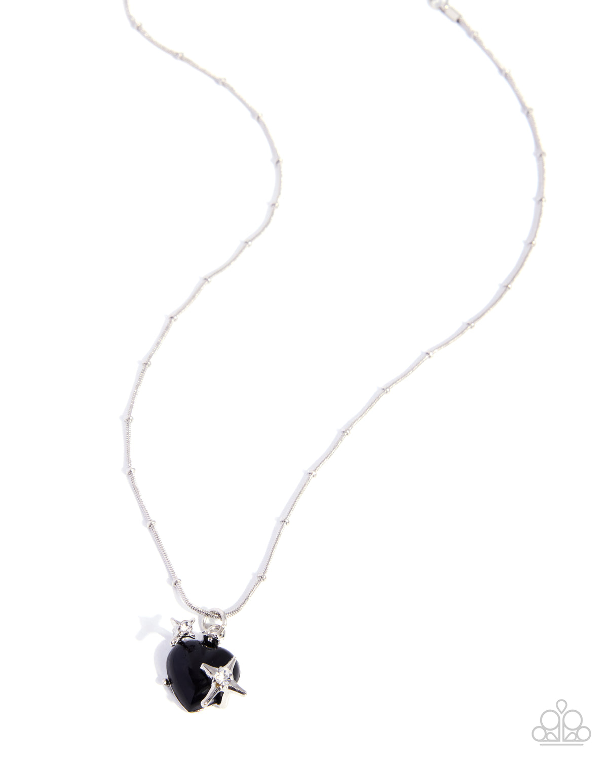 Relaxed Romantic black heart and silver star necklace