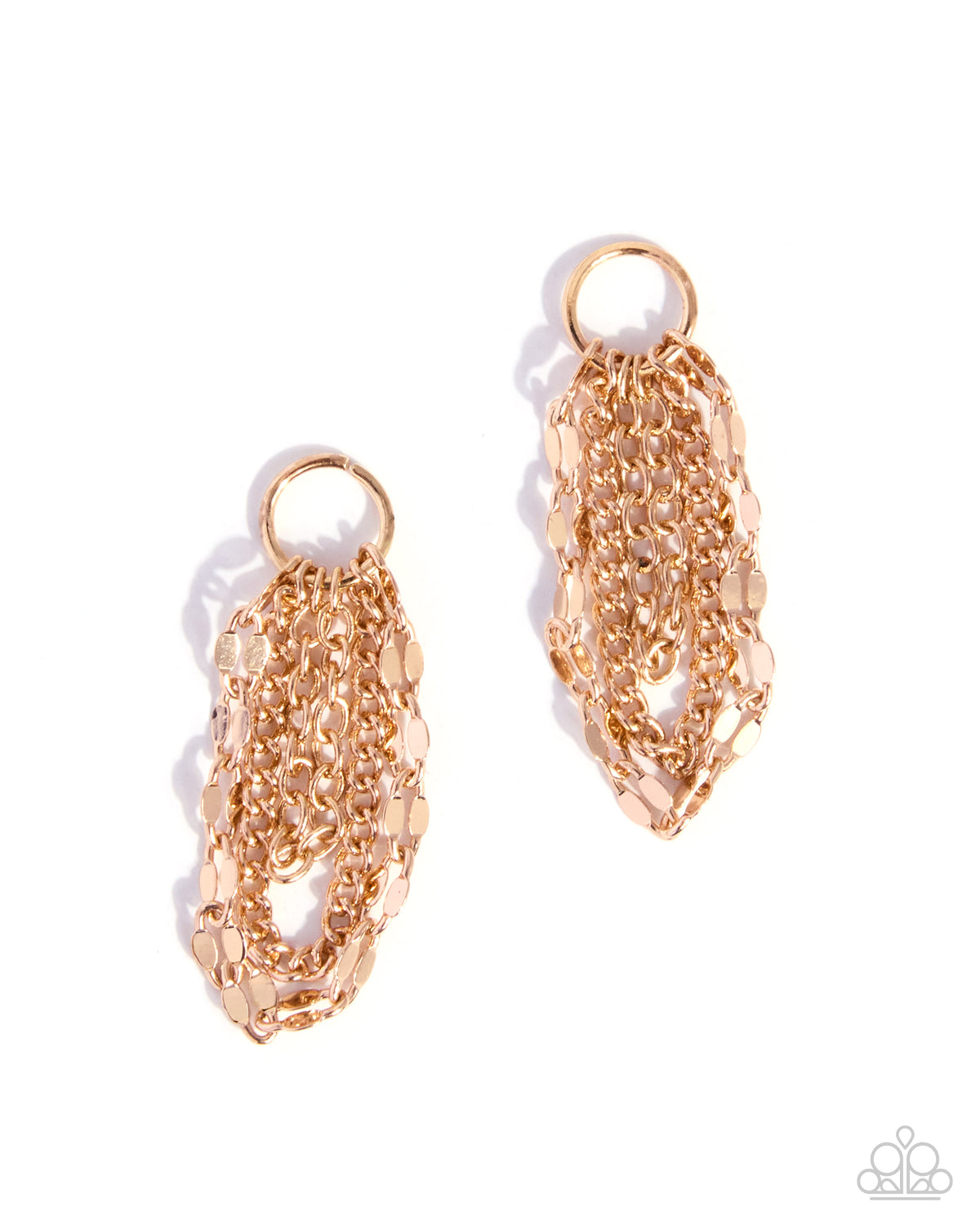 Cascading Call gold chain fringe earring charms