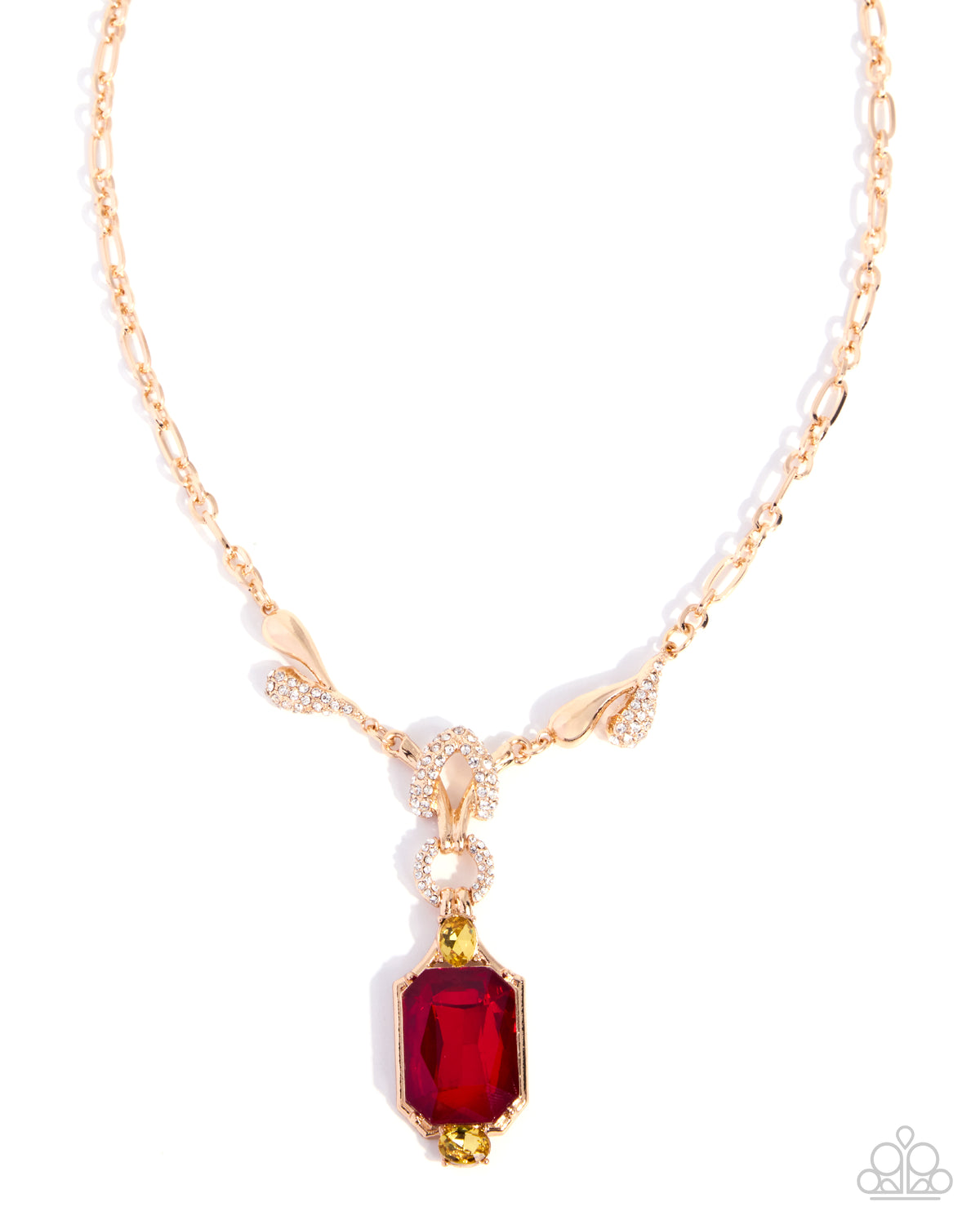 Constant Class Red Gem Gold Necklace