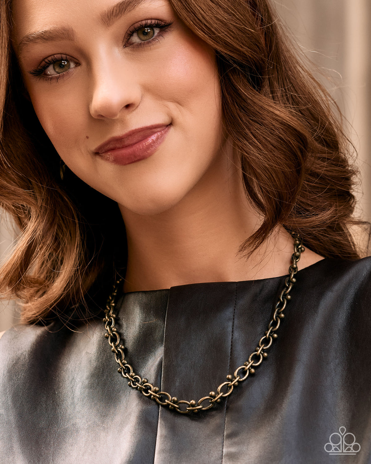 Paparazzi Steady On brass oval-link chain necklace, alternate image 4 | Jewelry by Bretta
