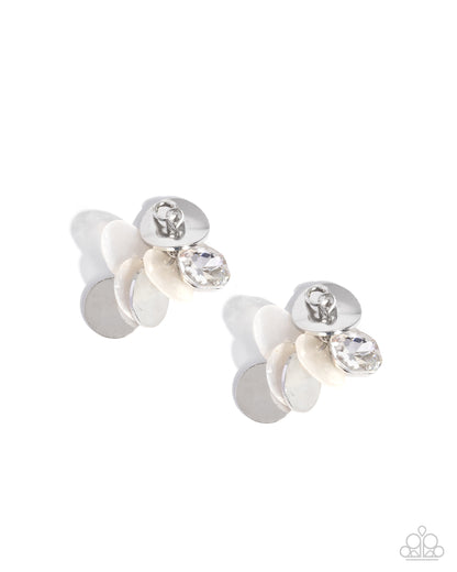 Darling Discs white gem and shell earring charms by Jewelry by Bretta