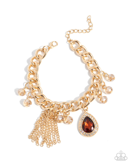 Requisite Radiance Brown and Gold Charm Bracelet - Paparazzi Accessories at Jewelry by Bretta