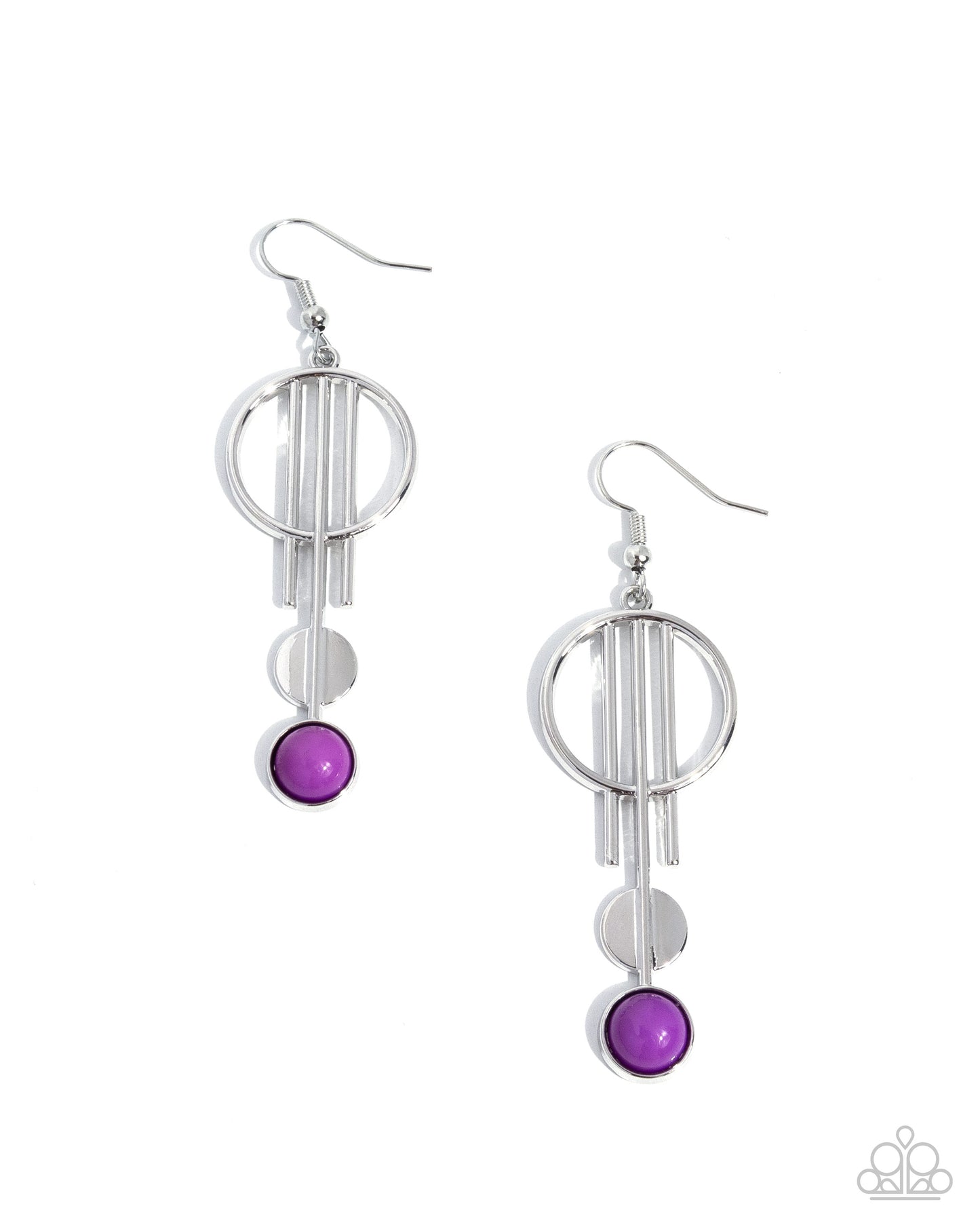 Artistic Attitude purple silver dangle earrings by Jewelry by Bretta