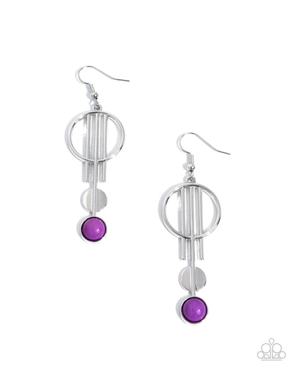 Artistic Attitude purple silver dangle earrings by Jewelry by Bretta